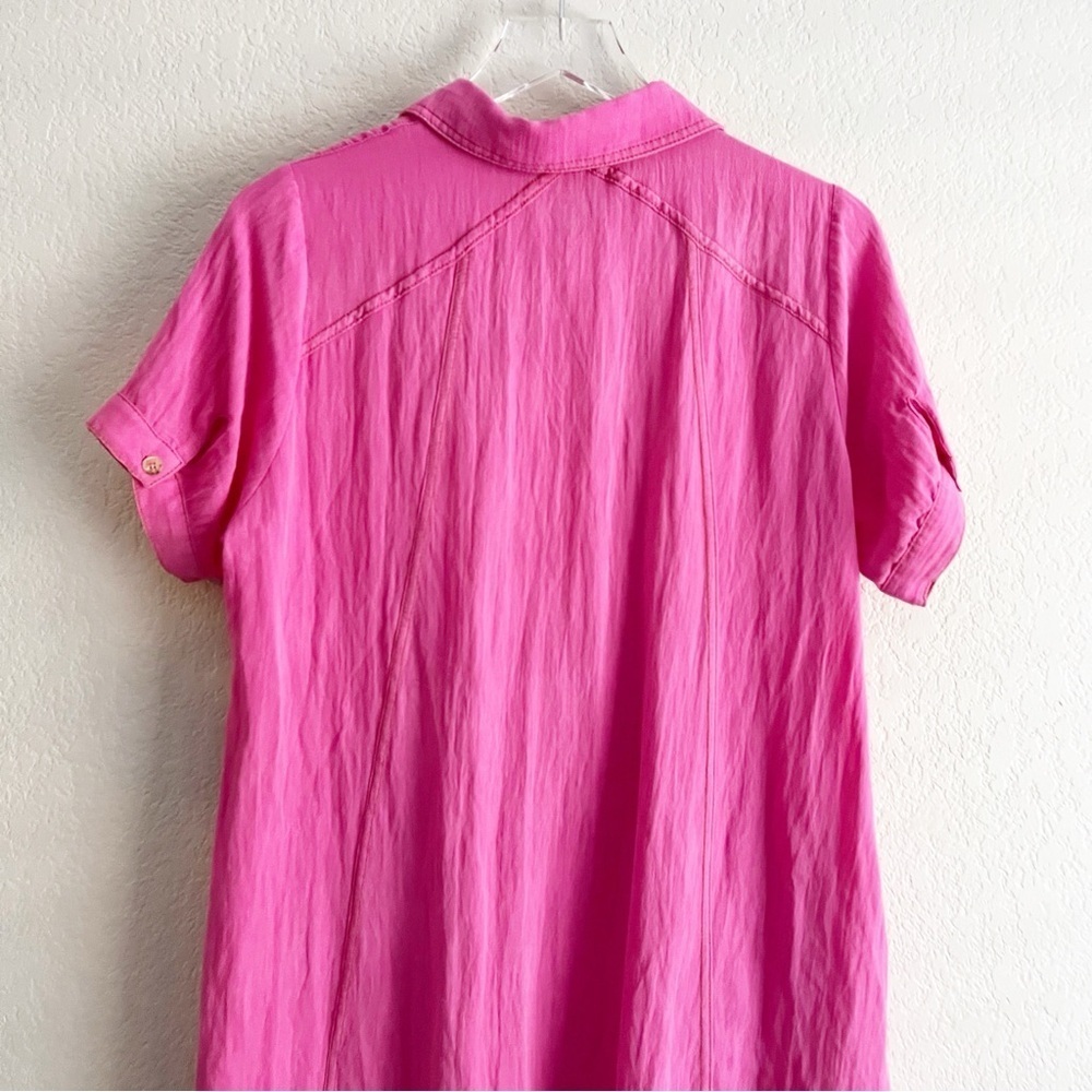UMGEE Bright Pink Mini Dress Short Sleeve Collar Size Small - Picture 10 of 10
